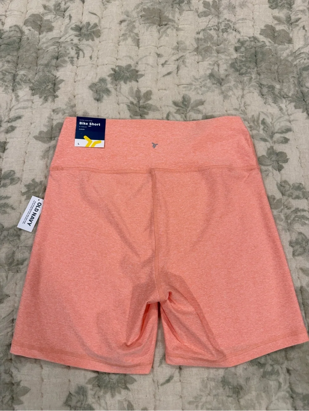 High-Waist Women's Bike Shorts in Coral Heather